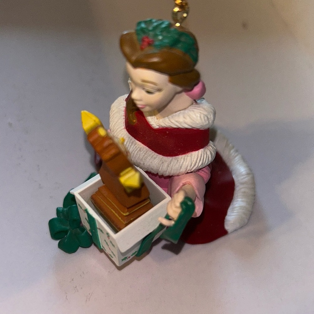 Disney Belle with clock ornament